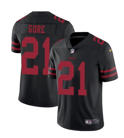 Men's San Francisco 49ers #21 Frank Gore Black Vapor Untouchable Limited Stitched Jersey Men's San Francisco 49ers #21 Frank Gore Black Vapor Untouchable Limited Stitched Jersey